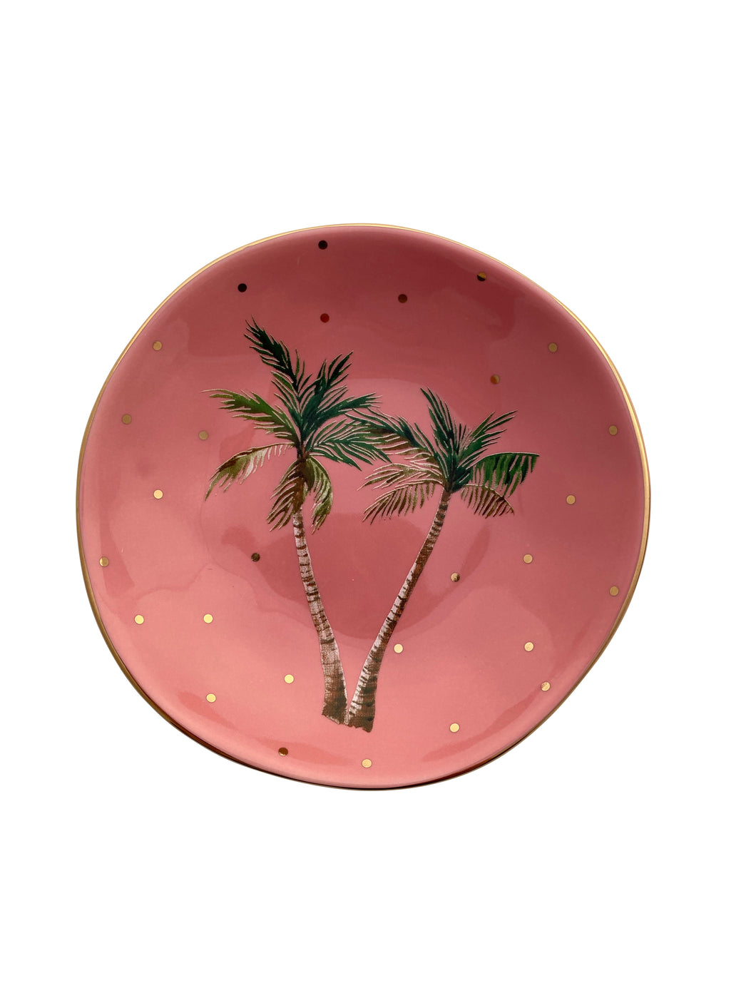Pink Tropical Palm Trinket Bowl