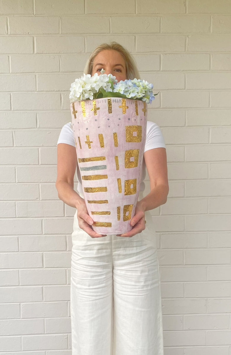 CARLA DINNAGE - PINK TASSLE VASE - LARGE main image 1