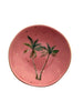 Pink palm tree ceramic gold trinket bowl