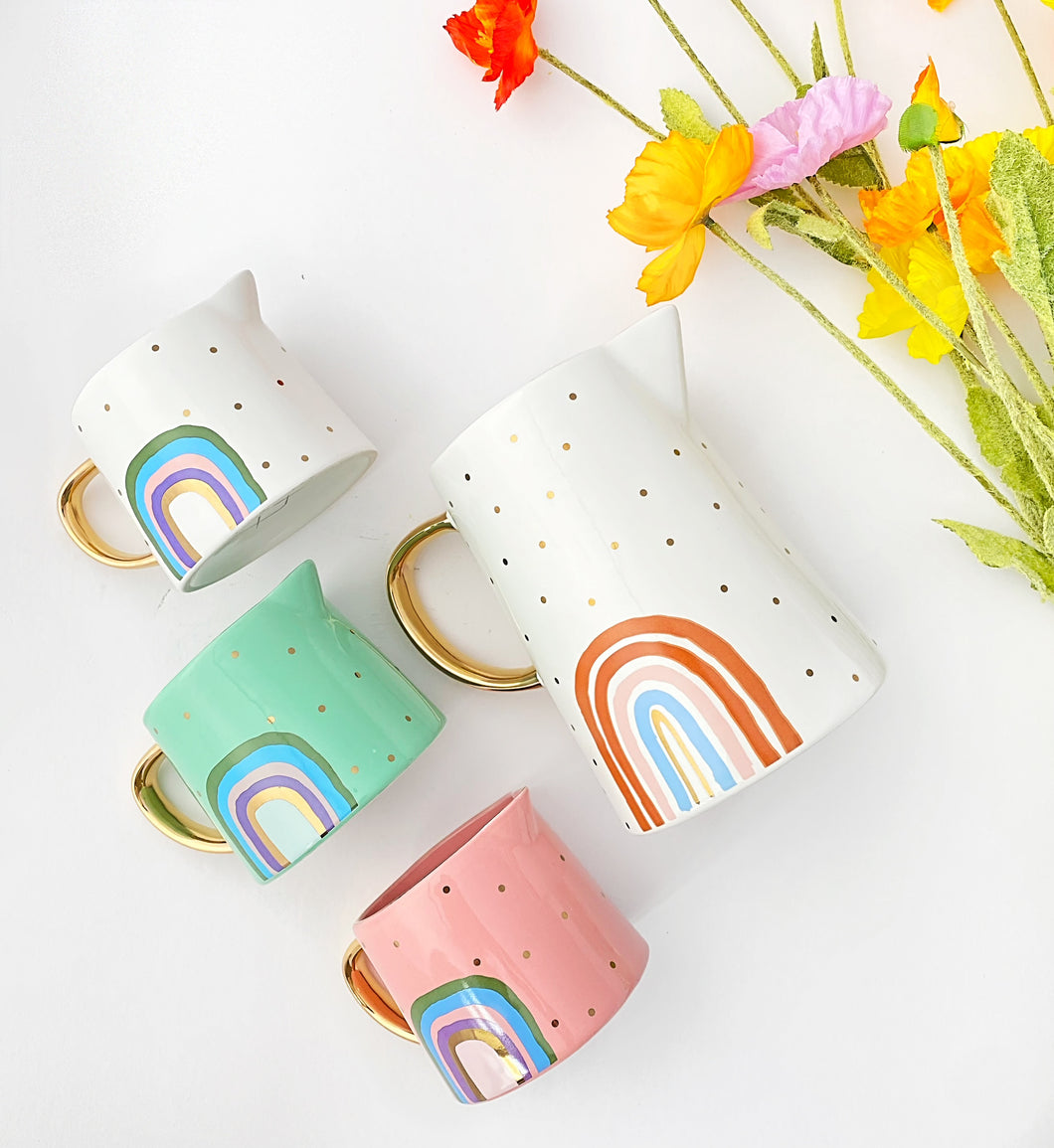 $70 BUNDLE White Rainbow Jug mini white,pink & green jugs