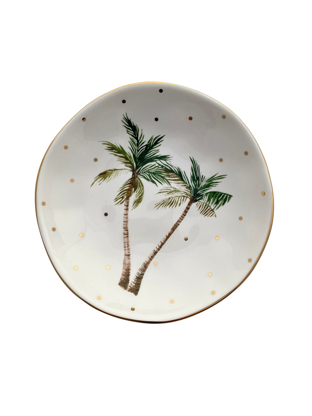 White Tropical Palm Trinket Bowl