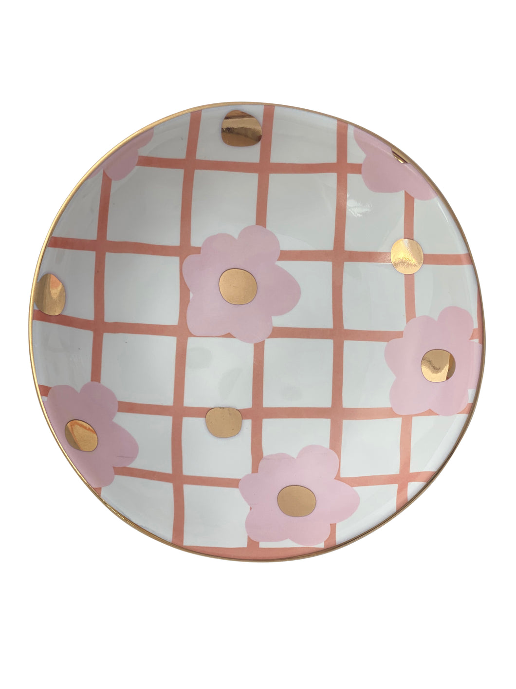 Pink Tartan & Bloom Trinket Bowl