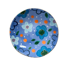 Load image into Gallery viewer, Trinket bowl blue flowers ceramics
