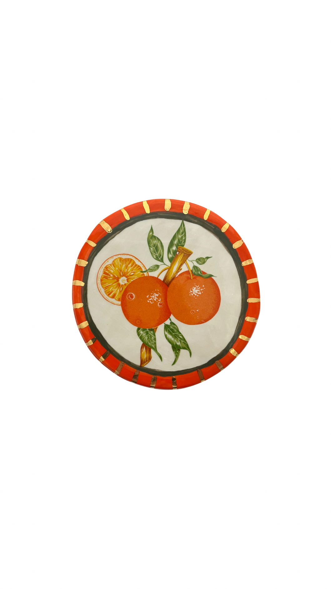 Handmade wall hanging tile oranges 