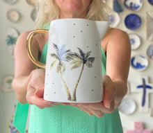 Load image into Gallery viewer, White Tropical Palm Medium Jug
