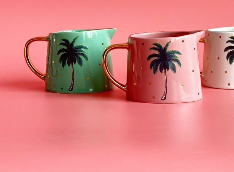 Set of 2 mini palm jugs