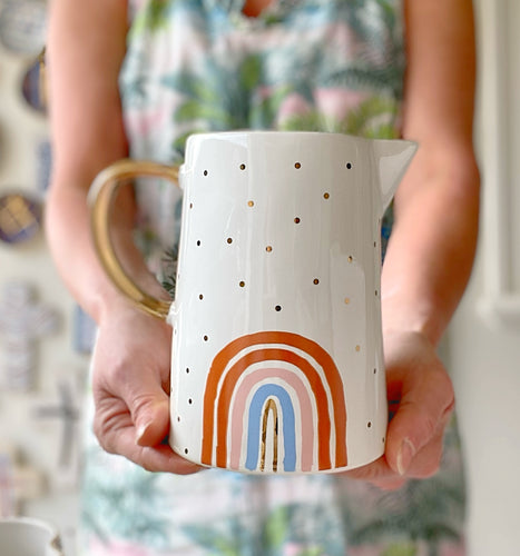 White rainbow jug ceramic 